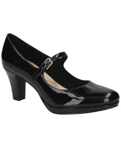 Easy Street Women's Zest Buckle Platform Pumps In Black Patent
