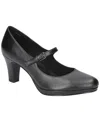 Easy Street Zest Womens Faux Leather Buckle Mary Jane Heels In Black