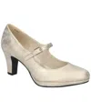Easy Street Zest Womens Adjustable Manmade Mary Jane Heels In Soft Gold