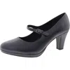 Easy Street Womens Adjustable Faux Leather Mary Jane Heels In Navy