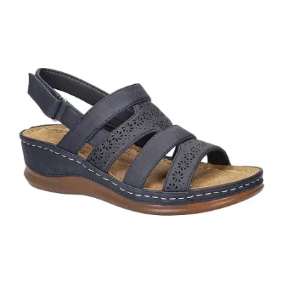 Easy Street Womens Alexi Wedge Sandals In Blue