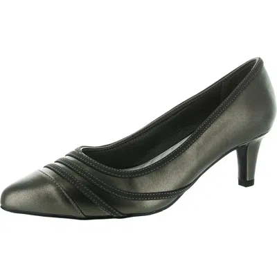 Easy Street Womens Banded Man Made Pumps In Silver