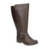 Easy Street Womens Bay Plus Wide Calf Stacked Heel Riding Boots In Brown