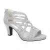Easy Street Womens Bee Heeled Sandals In Silver
