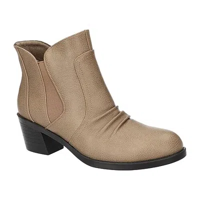 Easy Street Womens Berwick Block Heel Booties In Neutral