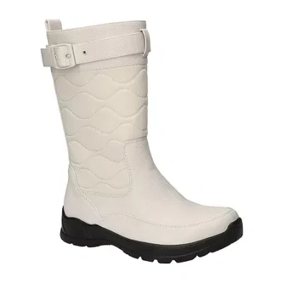 Easy Street Womens Blizzard Flat Heel Booties In White