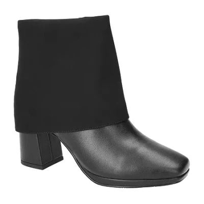 Easy Street Womens Block Heel Booties In Black