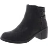 Easy Street Womens Block Heel Faux Leather Ankle Boots