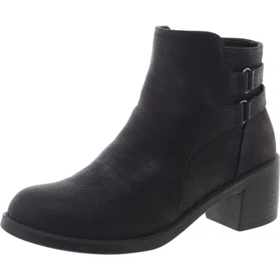 Easy Street Womens Block Heel Faux Leather Ankle Boots