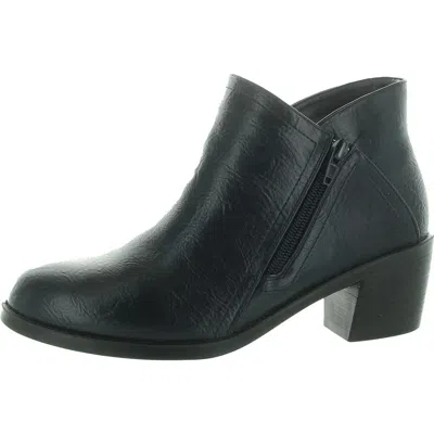 Easy Street Womens Block Heel Manmade Ankle Boots In Blue