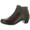 Easy Street Womens Block Heel Manmade Ankle Boots In Brown