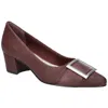 Easy Street Womens Buckle Faux Leather Pumps In Burgundy Matte