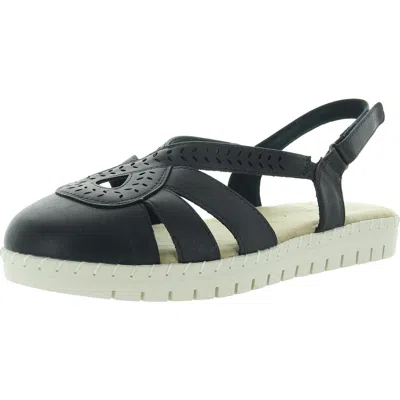 Easy Street Womens Buckle Manmade Flatform Sandals In Blue