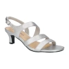 Easy Street Womens Como Heeled Sandals In Silver