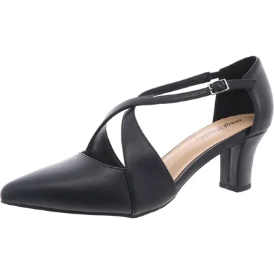Easy Street Womens Criss-cross Man Made Pumps In Black