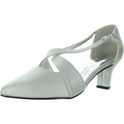 Easy Street Womens Criss-cross Man Made Pumps In Silver