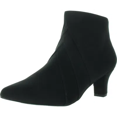Easy Street Womens Criss-cross Manmade Ankle Boots In Black