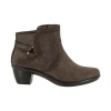 Easy Street Womens Dawnta Block Heel Booties In Brown
