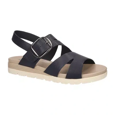 Easy Street Womens Daydream Wedge Sandals In Black