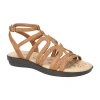 Easy Street Womens Daylily Adjustable Strap Flat Sandals In Brown