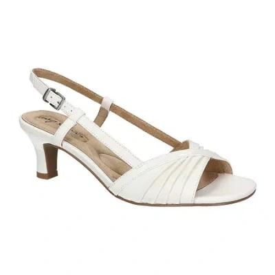 Easy Street Womens Delite Heeled Sandals In White