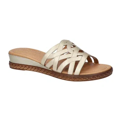Easy Street Womens Edda Wedge Sandals In Yellow