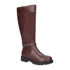 Easy Street Womens Erica Plus Extra Wide Calf Stacked Heel Riding Boots In Burgundy