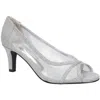 Easy Street Womens Evening Peep-toe Pumps In Multi