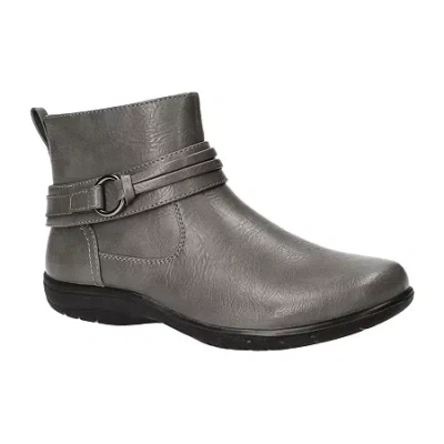 Easy Street Womens Exeter Flat Heel Booties In Gray