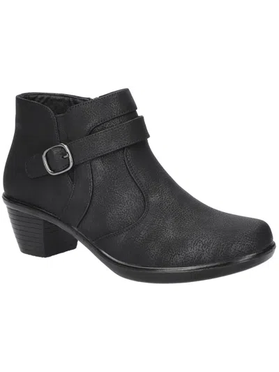 Easy Street Womens Faux Leather Ankle Booties In Black