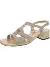 Easy Street Womens Faux Leather Glitter Slingback Sandals In Multi