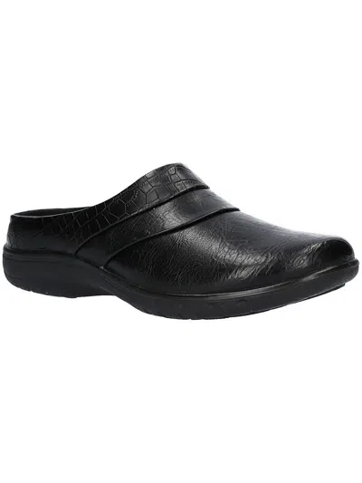 Easy Street Womens Faux Leather Mules In Black