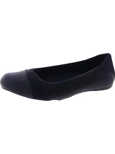 Easy Street Womens Faux Leather Slip On Ballet Flats In Blue