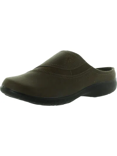 Easy Street Womens Faux Leather Slip On Clogs In Brown