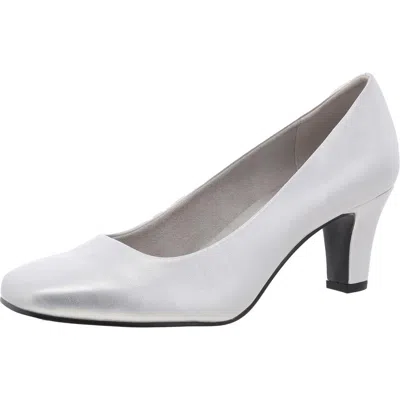 Easy Street Womens Faux Leather Square Toe Pumps In Black