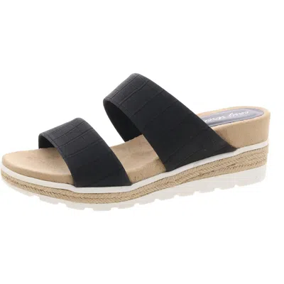Easy Street Womens Faux Leather Stretch Espadrilles In Multi