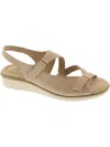 Shop Easy Street Womens Faux Suede Adjustable Wedge Sandals In Beige