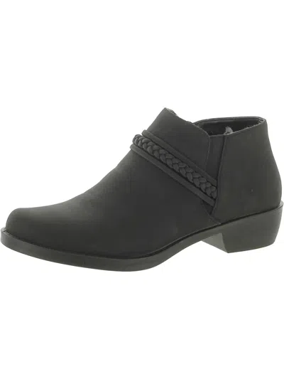 Easy Street Womens Faux Suede Zipper Oxfords In Black