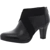 Easy Street Womens Faux Wrap Man Made Block Heels In Black