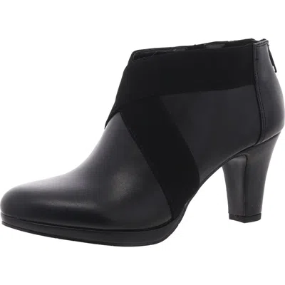 Easy Street Womens Faux Wrap Man Made Block Heels In Black