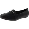 Easy Street Womens Flex Fit Man Made Flat Shoes In Black