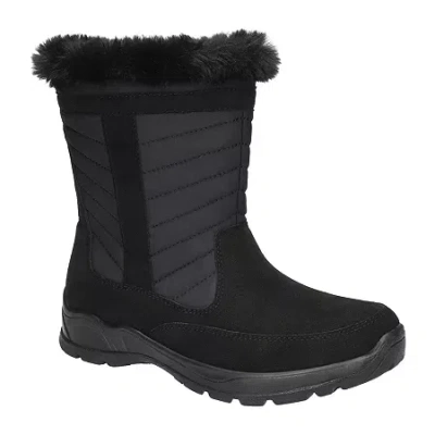 Easy Street Womens Frazer Slip Resistant Flat Heel Winter Boots In Black