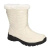 Easy Street Womens Frazer Slip Resistant Flat Heel Winter Boots In White