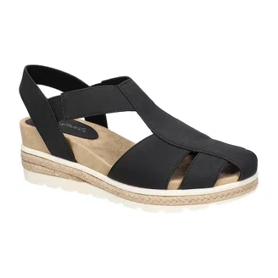 Easy Street Freeport Espadrille Wedge Sandal In Black