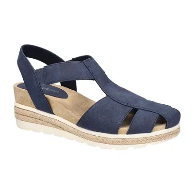 Easy Street Freeport Espadrille Wedge Sandal In Blue