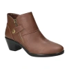 Easy Street Womens Fritzi Block Heel Booties In Brown