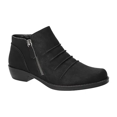 Easy Street Womens Jacoba Block Heel Booties In Black