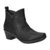 Easy Street Womens Jeanie Block Heel Booties In Black