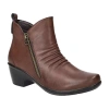 Easy Street Womens Jeanie Block Heel Booties In Brown