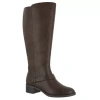 Easy Street Womens Jewel Stacked Heel Riding Boots In Brown